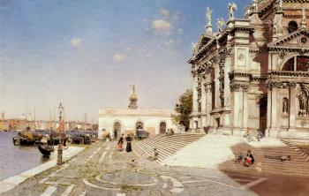 Martin Rico Y Ortega : A View Of Santa Maria Della Salute Venice